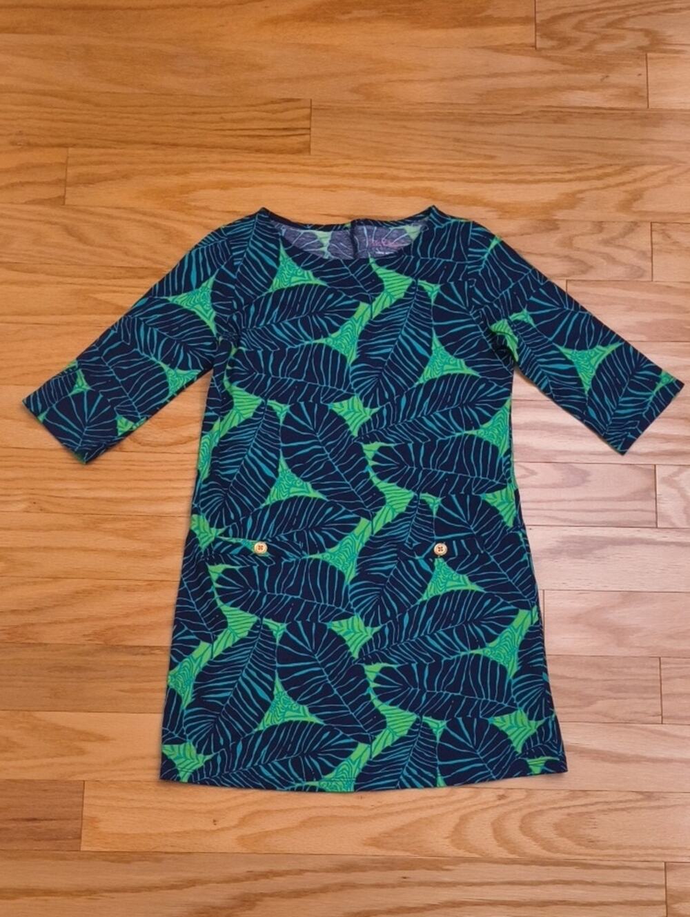 Lilly Pulitzer Under The Palms Charlene T-shirt Dress Girls L 8-10 EUC